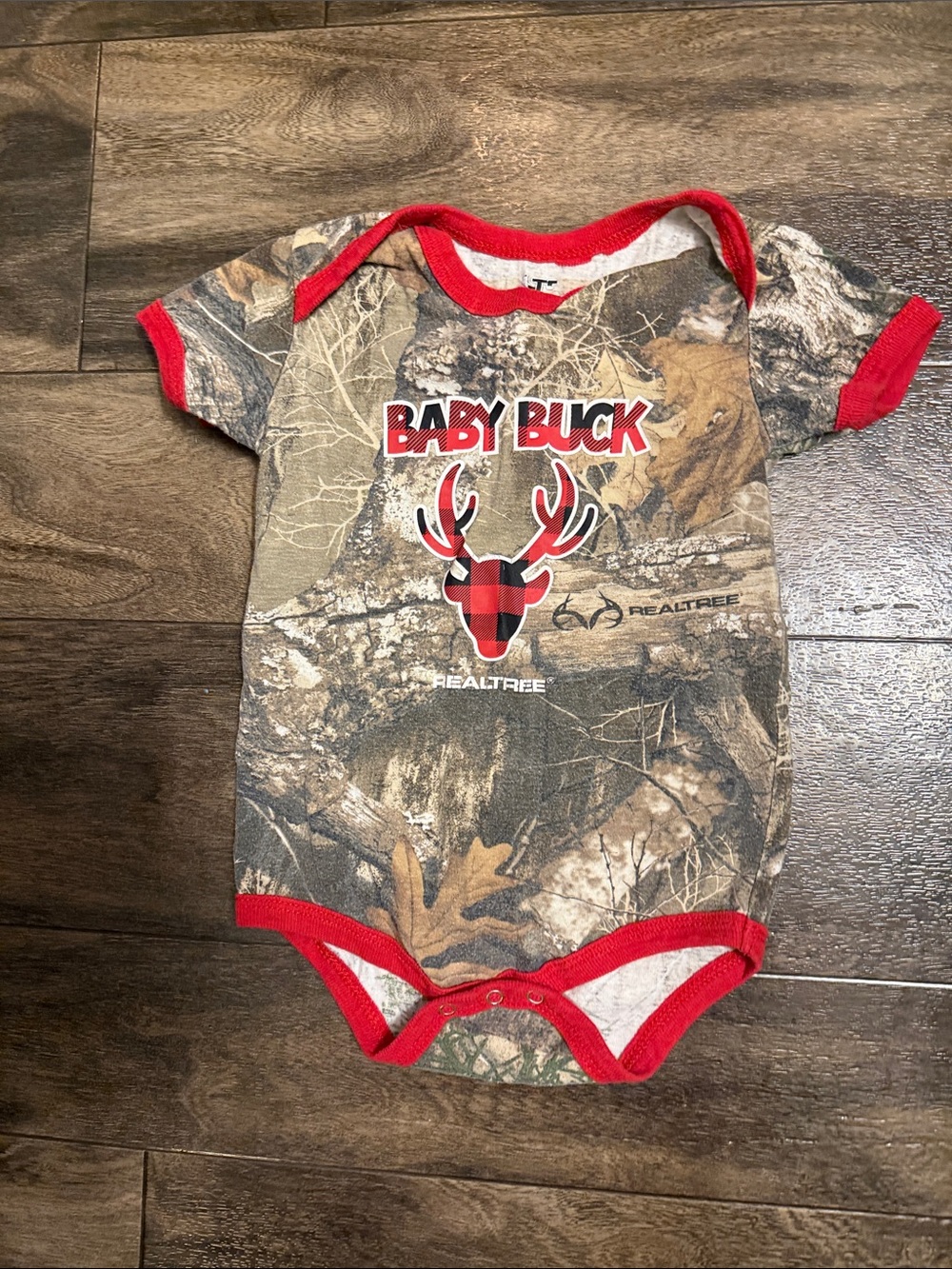 Realtree Camo 'Baby Buck' One-Piece with Red Trim